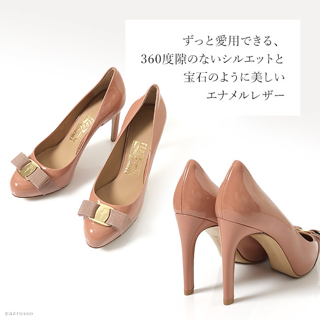 ヴァラリボン 9cm ハイヒール エナメルパンプス |フェラガモ Ferragamo