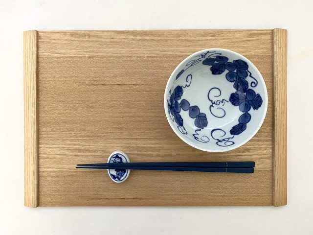 ぶどう絵4寸ボール しん窯青花