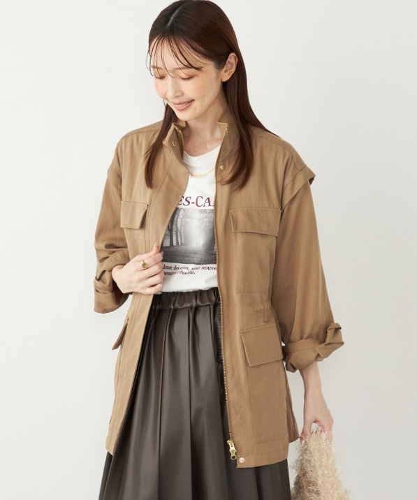 SHIPS Colors:〈手洗い可能〉パッチポケット ミリタリー ブルゾン