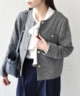 quaranciel: ツイード オーバー テーラード ジャケット｜ SHIPS 公式サイト