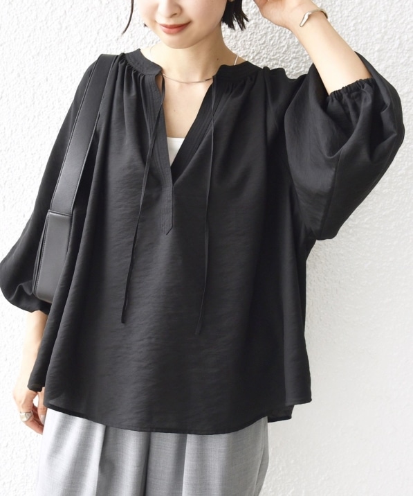 手洗い可能〉シアー タンブラー デザイン ギャザー ブラウス｜ SHIPS