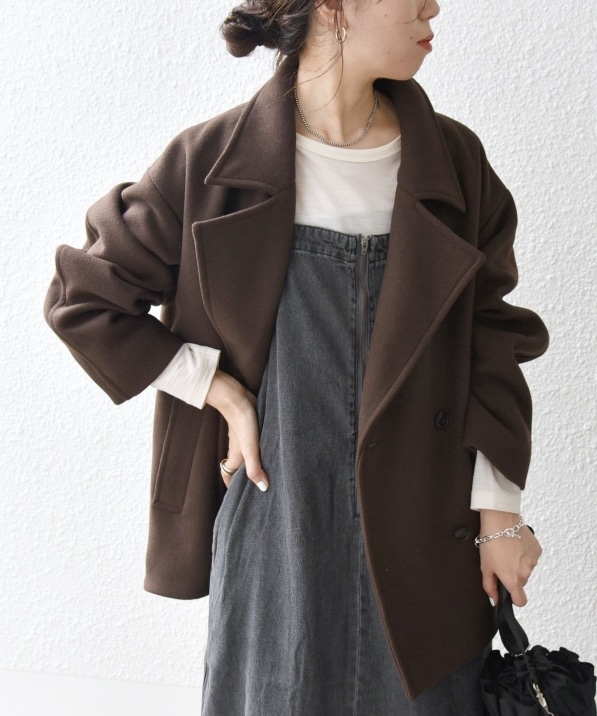 SHIPS any: ウール ミックス コクーン ショート Pコート｜ SHIPS 公式