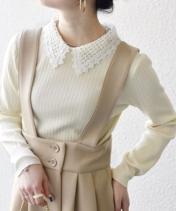 SHIPS any:〈洗濯機可能〉サテン レースカラー ブラウス｜ SHIPS 公式