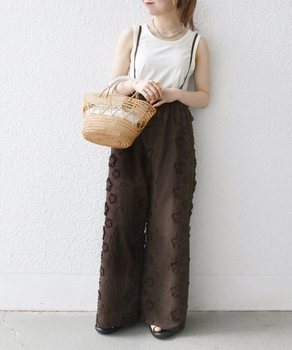 SHIPS any:〈手洗い可能〉3D フラワー エンブロイダリー ギャザー