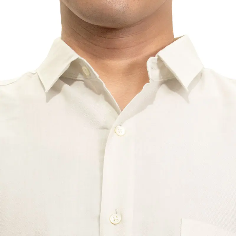 シャツ カジュアルシャツ ホワイト 白 きなり 無地 メンズ レーヨン