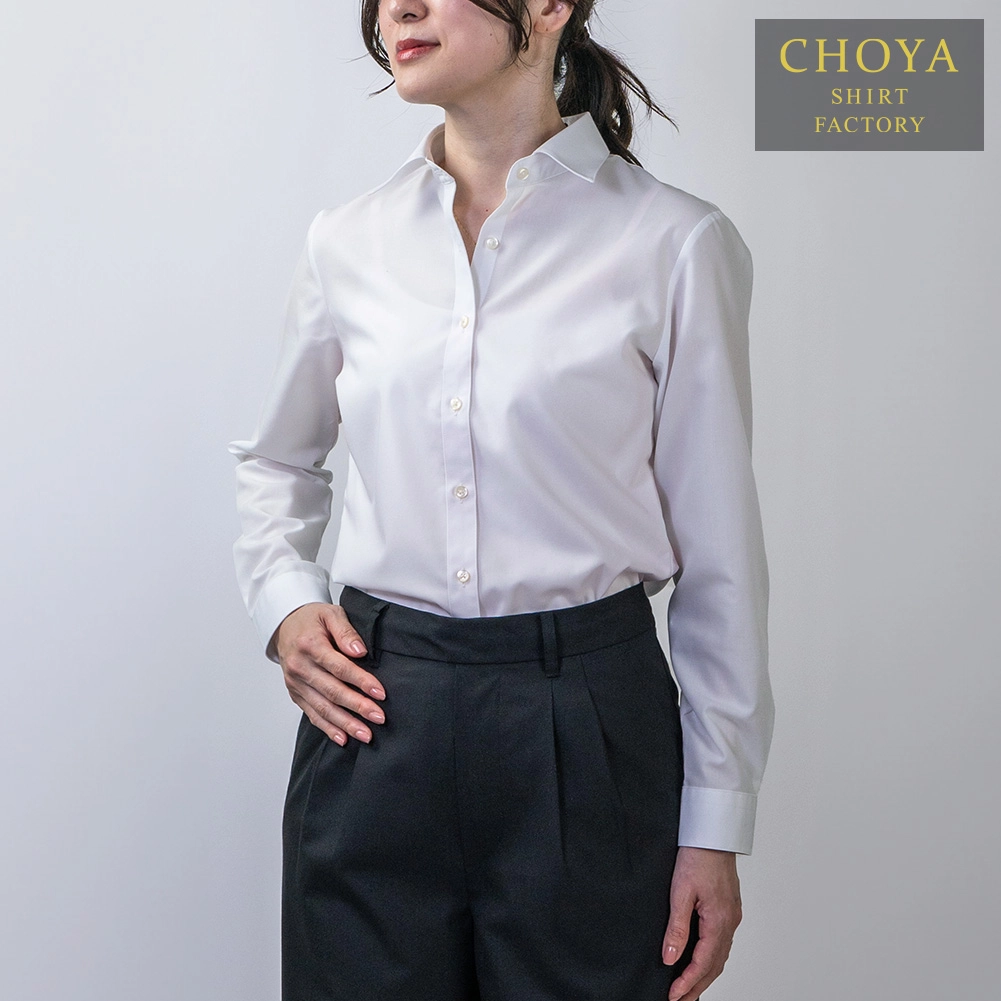 ブラウス 無地 ホワイト CHOYA SHIRT FACTORY｜CHOYA SHIRT（チョーヤ