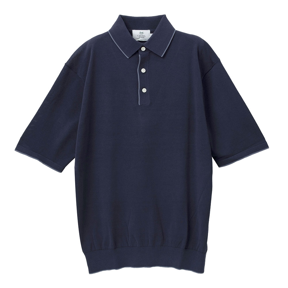 ニットシャツ CHOYA URBAN STYLE ニット 鹿の子ニット 半袖 ポロシャツ