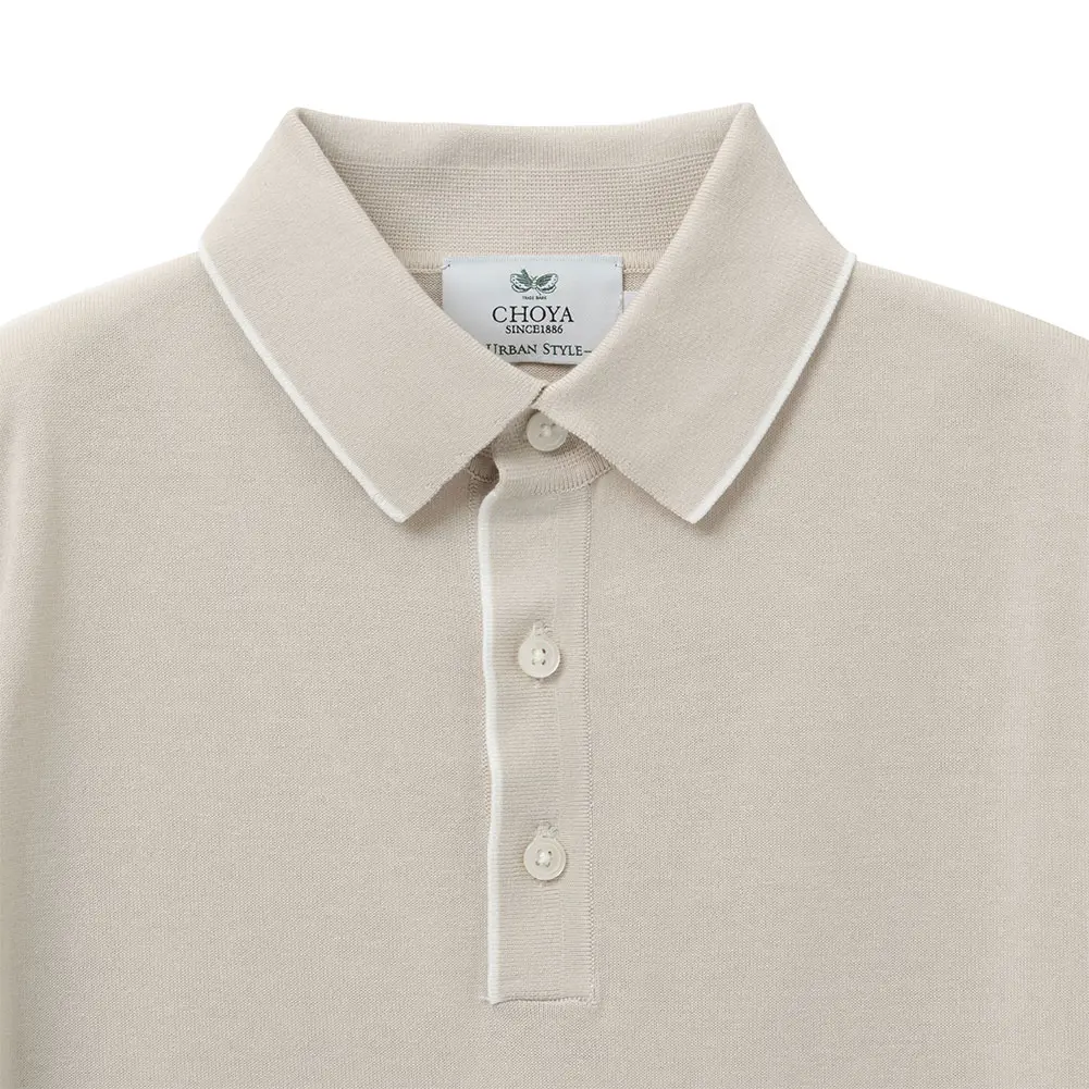 ニットシャツ CHOYA URBAN STYLE ニット 鹿の子ニット 半袖 ポロシャツ