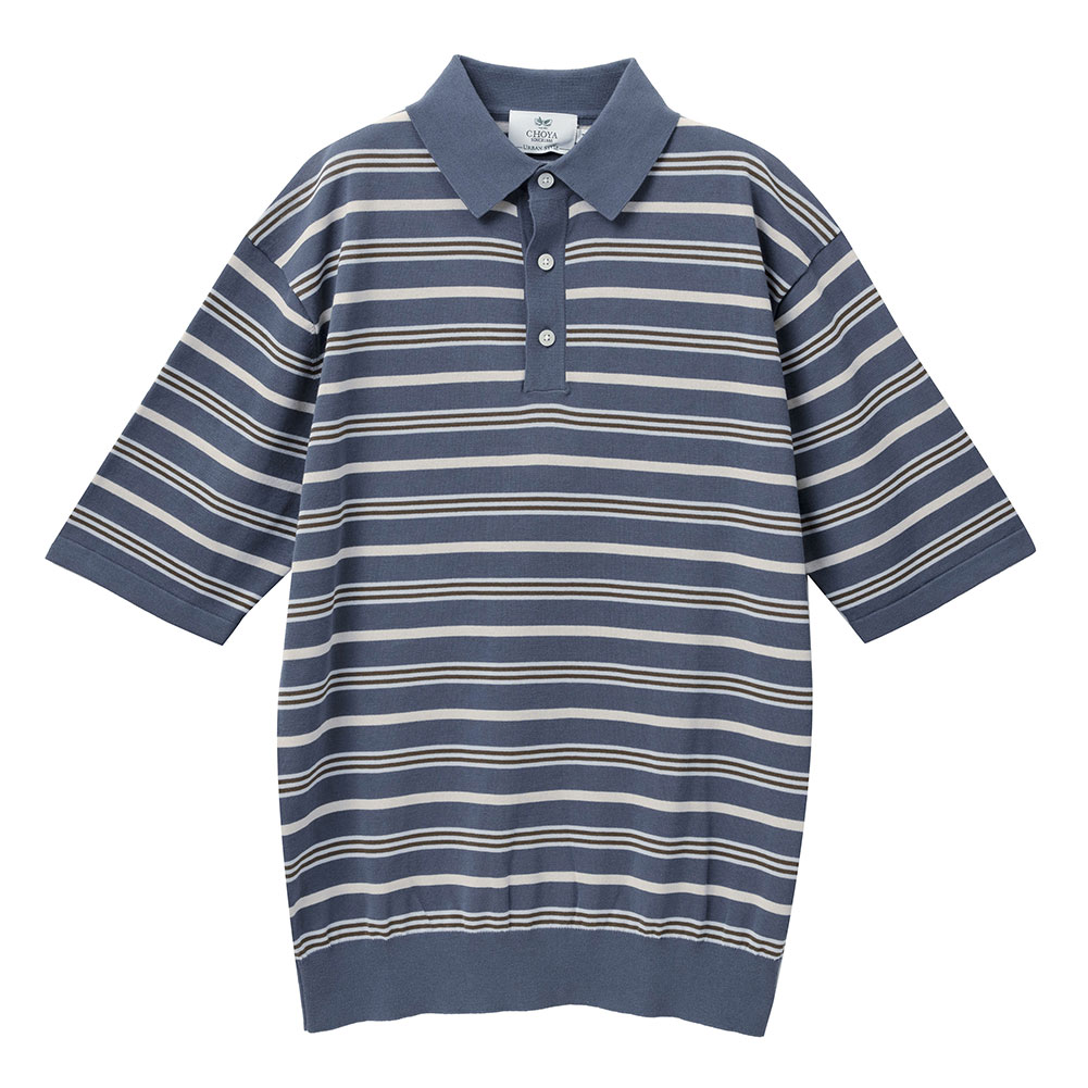 ニットシャツ CHOYA URBAN STYLE ニット 鹿の子ニット 半袖 ポロシャツ