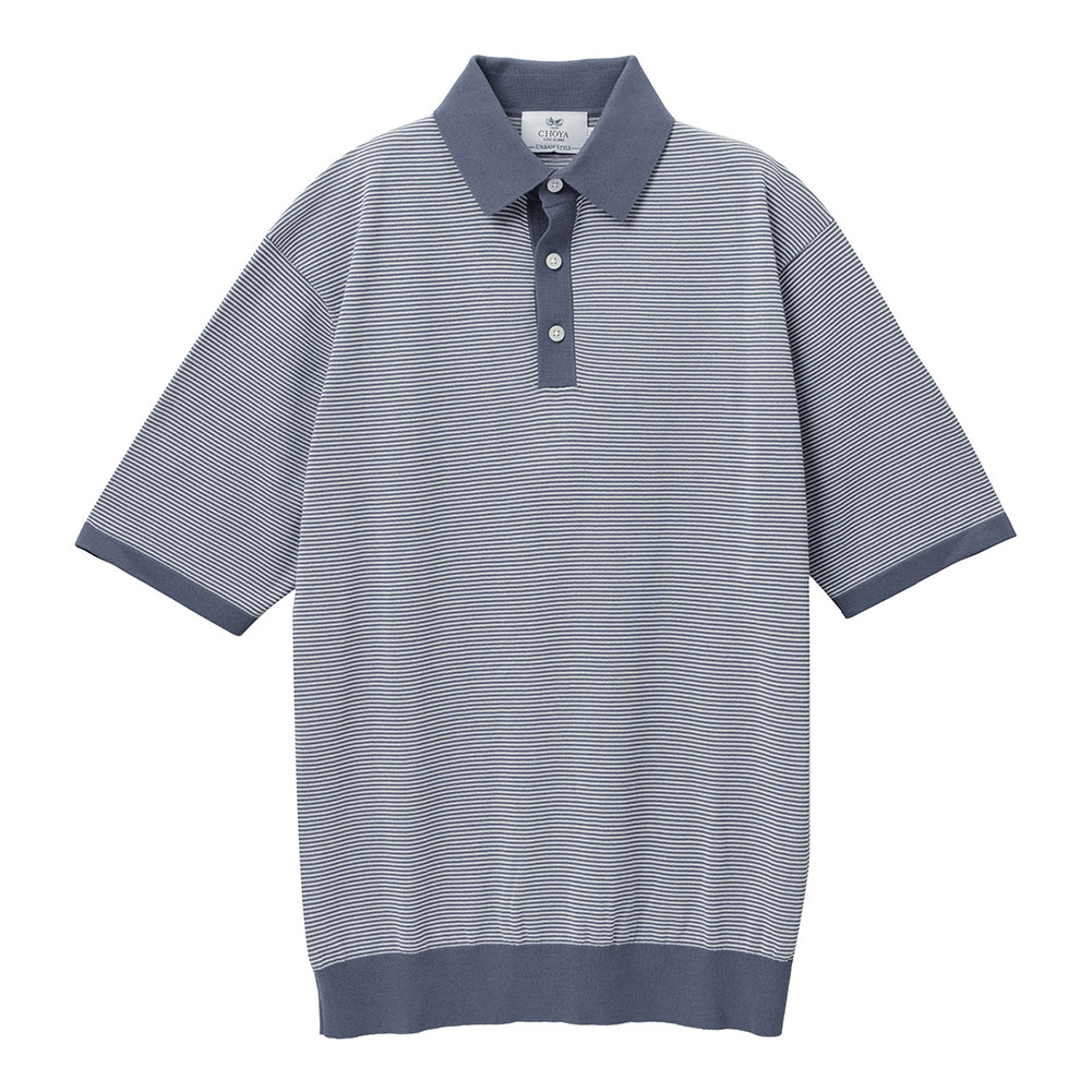 ニットシャツ CHOYA URBAN STYLE ニット 鹿の子ニット 半袖 ポロシャツ