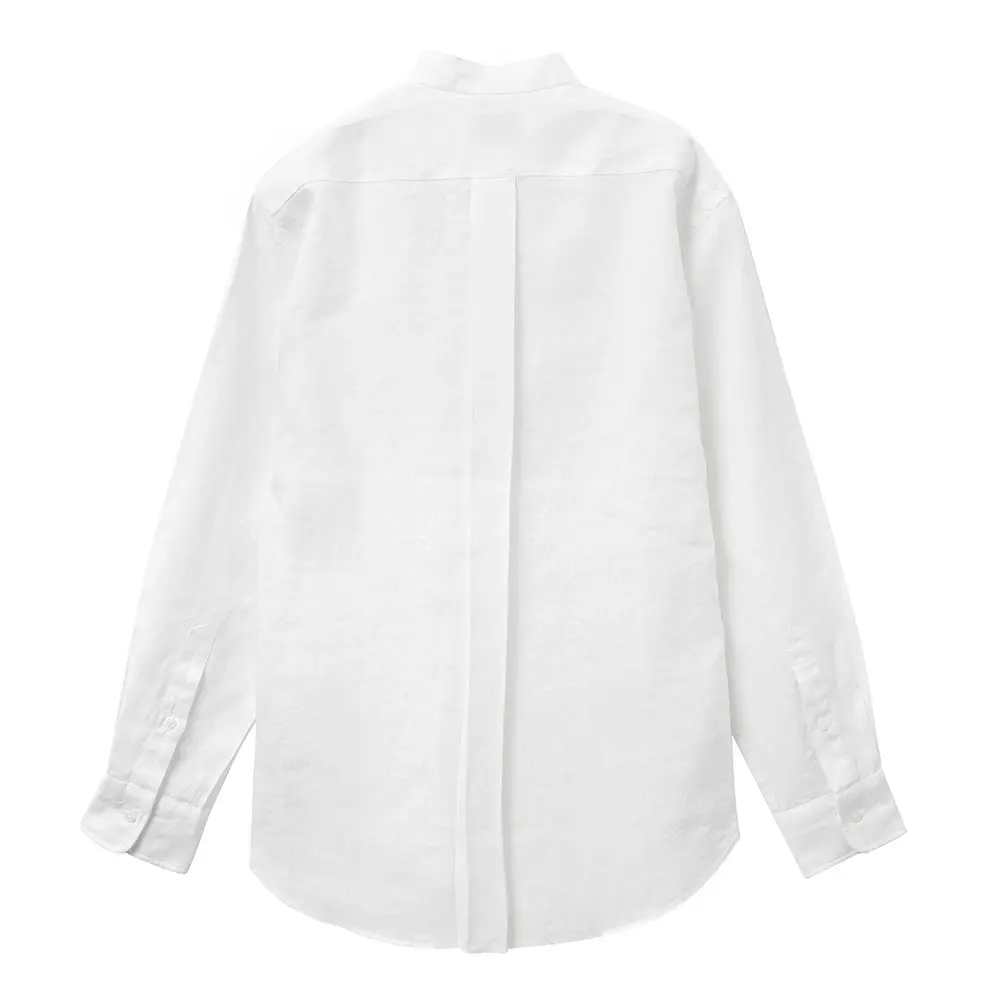 CHOYA URBAN STYLE カジュアルシャツ リネンシャツ スタンドカラー 白