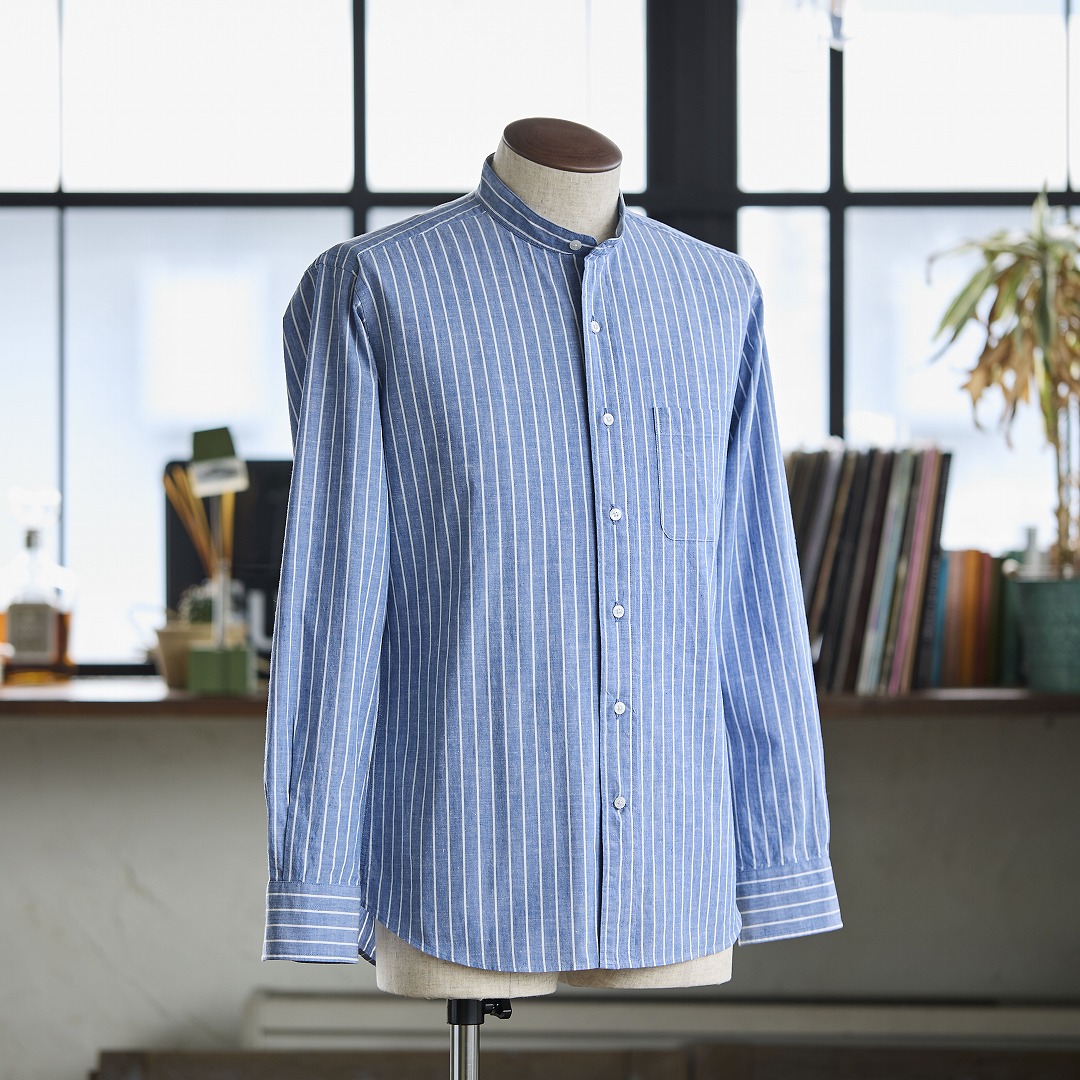 CHOYA URBAN STYLE カジュアルシャツ リネンシャツ スタンドカラー