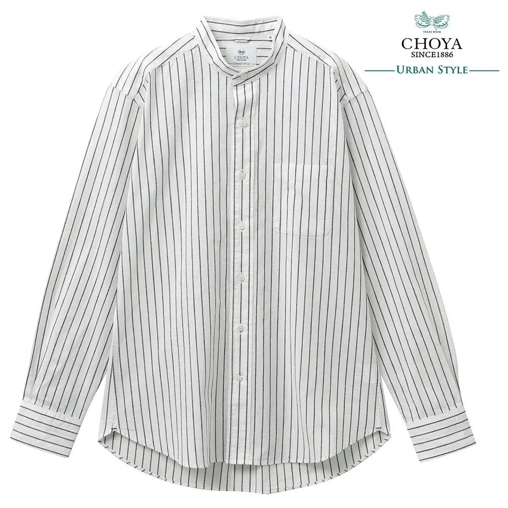 CHOYA URBAN STYLE カジュアルシャツ リネンシャツ スタンドカラー 白