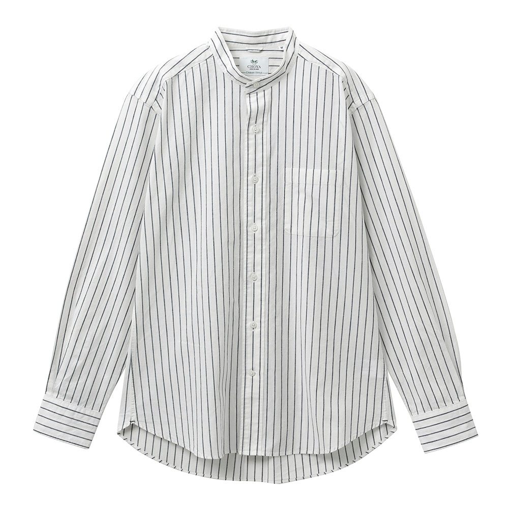 CHOYA URBAN STYLE カジュアルシャツ リネンシャツ スタンドカラー 白