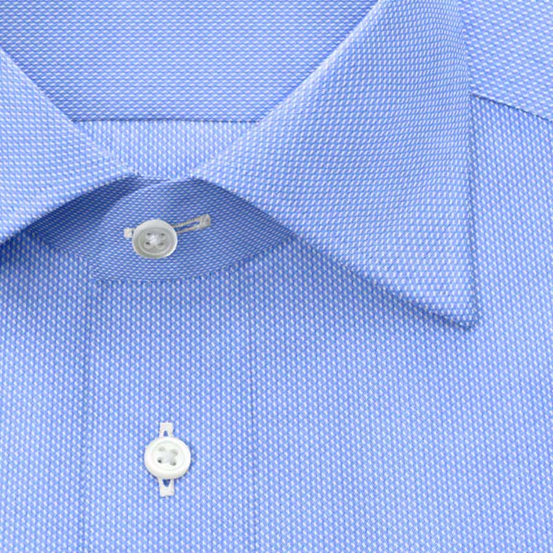 綿 100%｜形態安定 パターンオーダーシャツ ブルー｜SHIRTYS