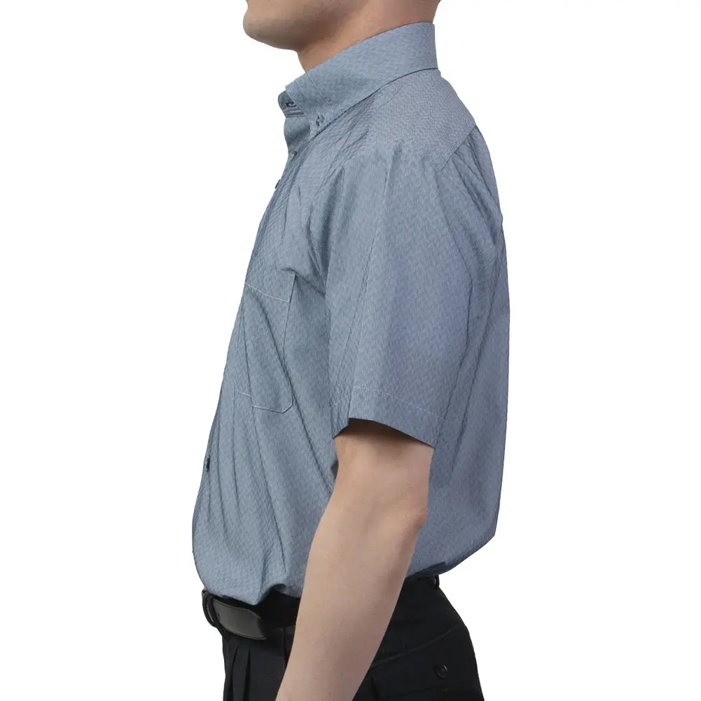 半袖ワイシャツ デザイン グレー ドビー 消臭 フラボノ SWAN・ブラック