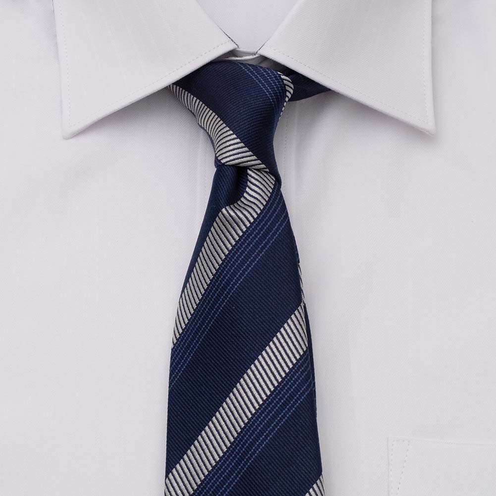 ネクタイ シルク100％ 8センチ レジメンタル ネイビー 紺 プレゼント