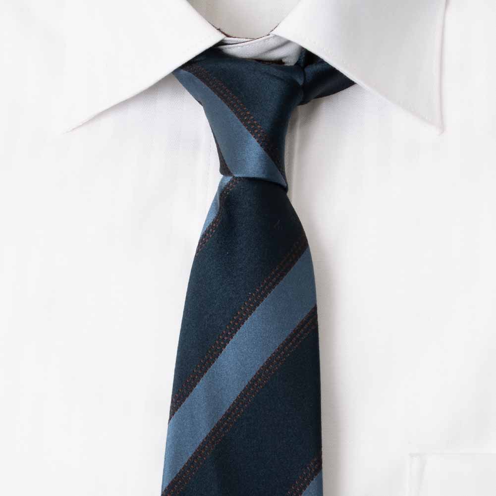 ネクタイ シルク 7センチ 7CM メール便 紺 青 ブルー レジメンタル