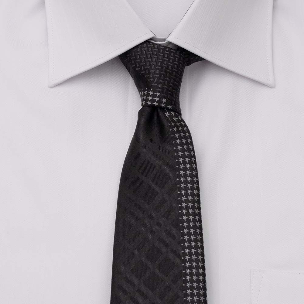 ネクタイ シルク 7センチ 7CM メール便 細め スリムタイ 黒 ステージ