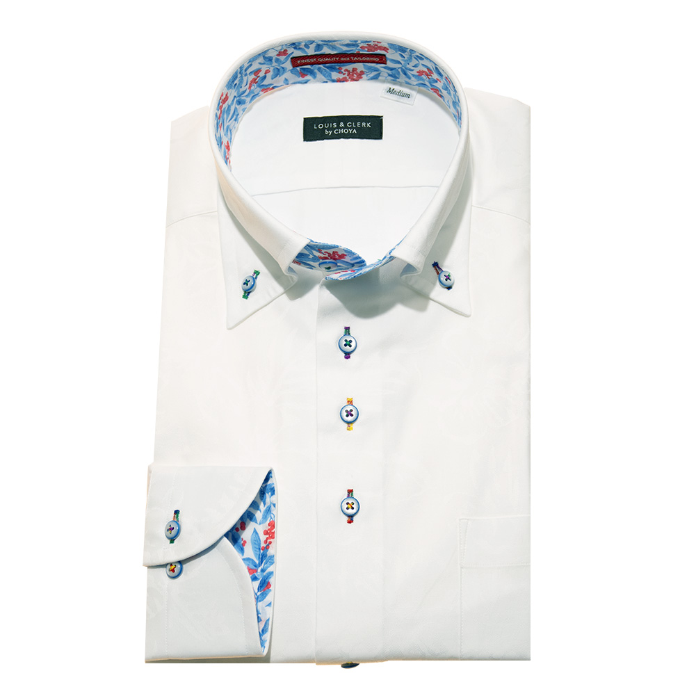 ワイシャツ ペイズリー ホワイト ジャカード LOUIS & CLERK｜STYLE