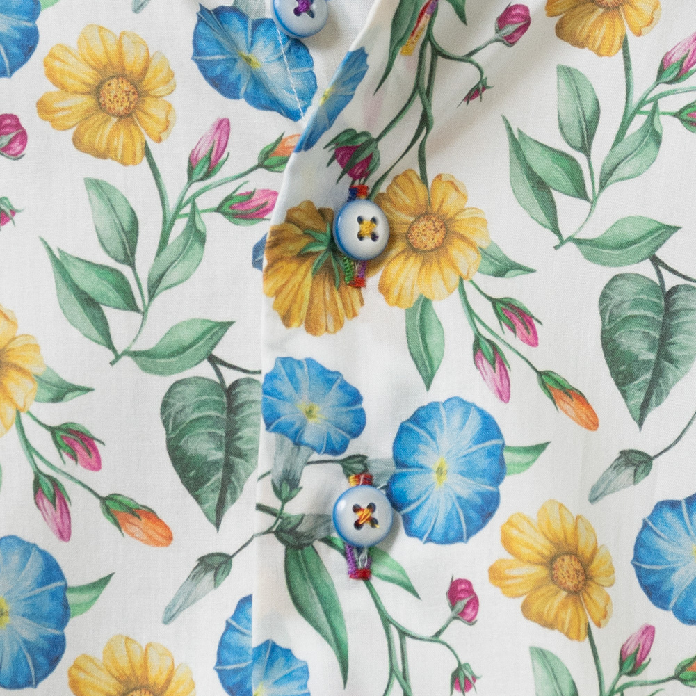 ワイシャツ 花柄 マルチカラー ブロード LOUIS & CLERK｜STYLE WORKS