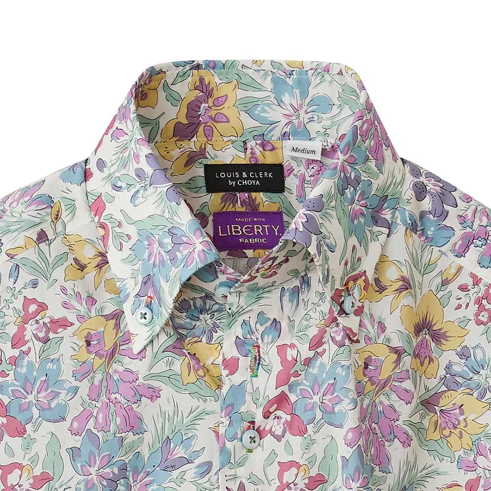 ワイシャツ 花柄 プリント 草木、ボタニカル マルチカラー LOUIS