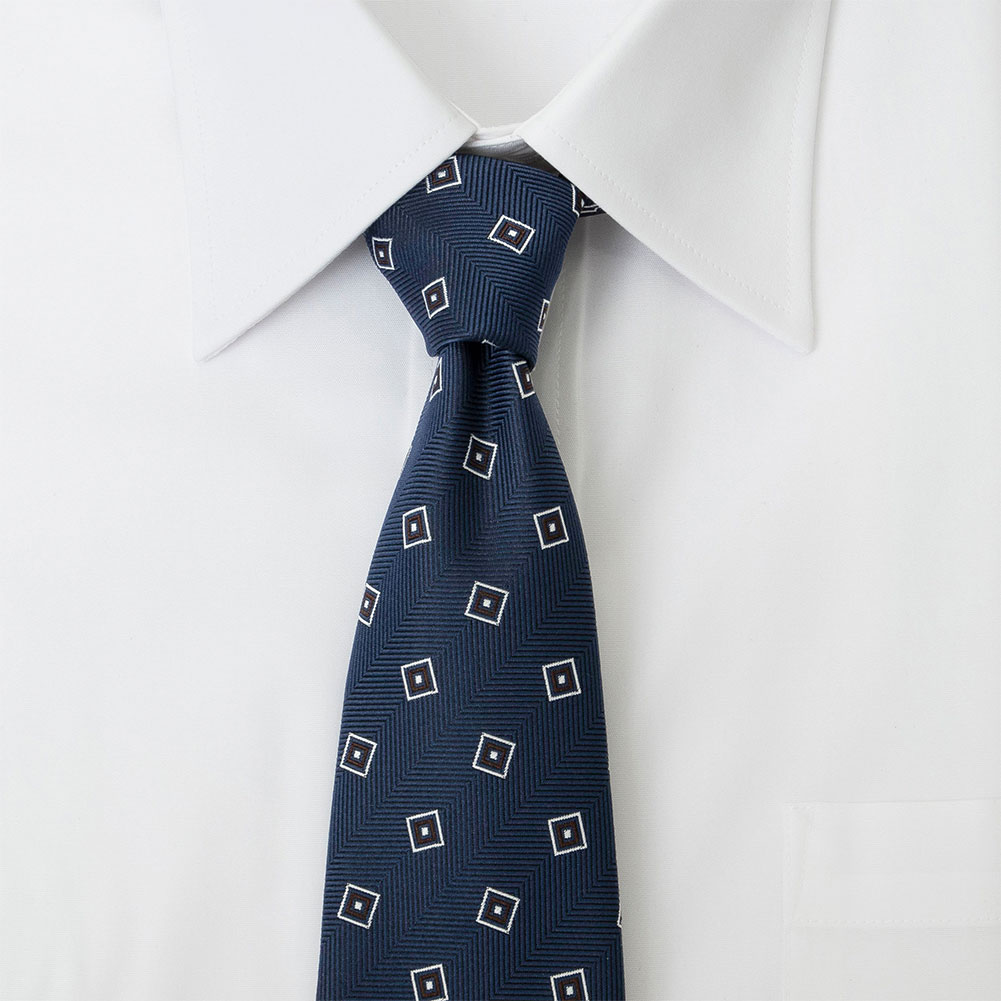ネクタイ メンズ CHOYA 春夏秋冬 日本製 ポリエステル100% ネイビー