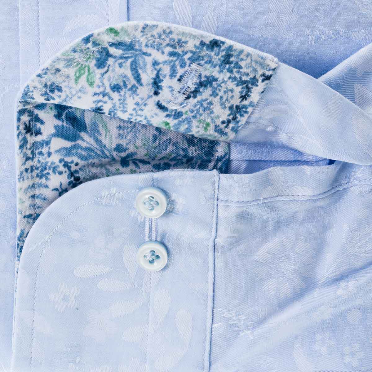 ワイシャツ 花柄 ブルー ジャカード ｜STYLE WORKS（スタイルワークス