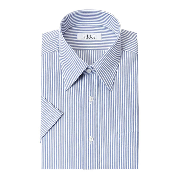 半袖ワイシャツ ストライプ ネイビー CoolMax ELLE HOMME｜CHOYA SHIRT