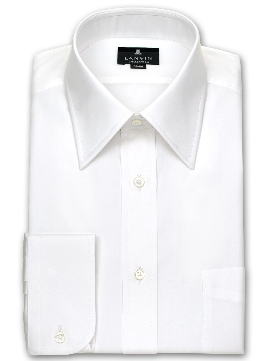 ワイシャツ 無地 ホワイト ブロード LANVIN| CHOYA SHIRT（チョーヤ