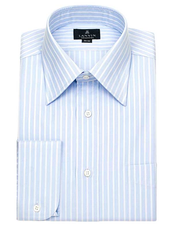 ワイシャツ ストライプ ブルー LANVIN| CHOYA SHIRT（チョーヤシャツ