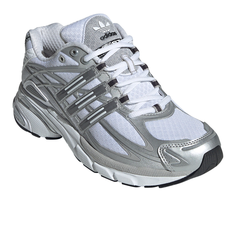 Shop Silver Womens Adistar Cushion Metallic Lace Up Sneakers