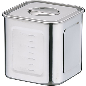 三宝産業 YUKIWA UK 18-8 ステンレス 深型 角キッチンポット 12cm