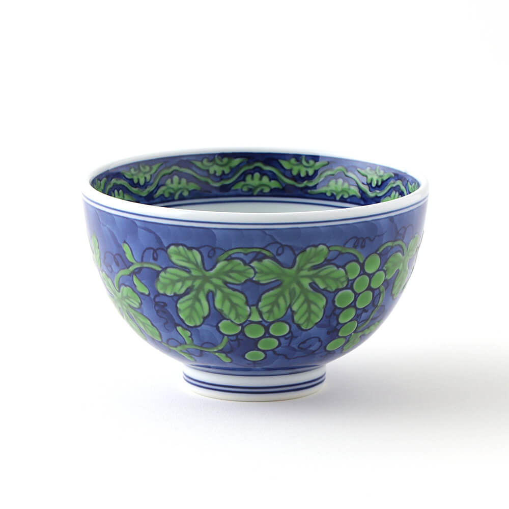 緑彩葡萄絵 飯碗 ｜ 有田焼の源右衛門窯公式オンラインショップ