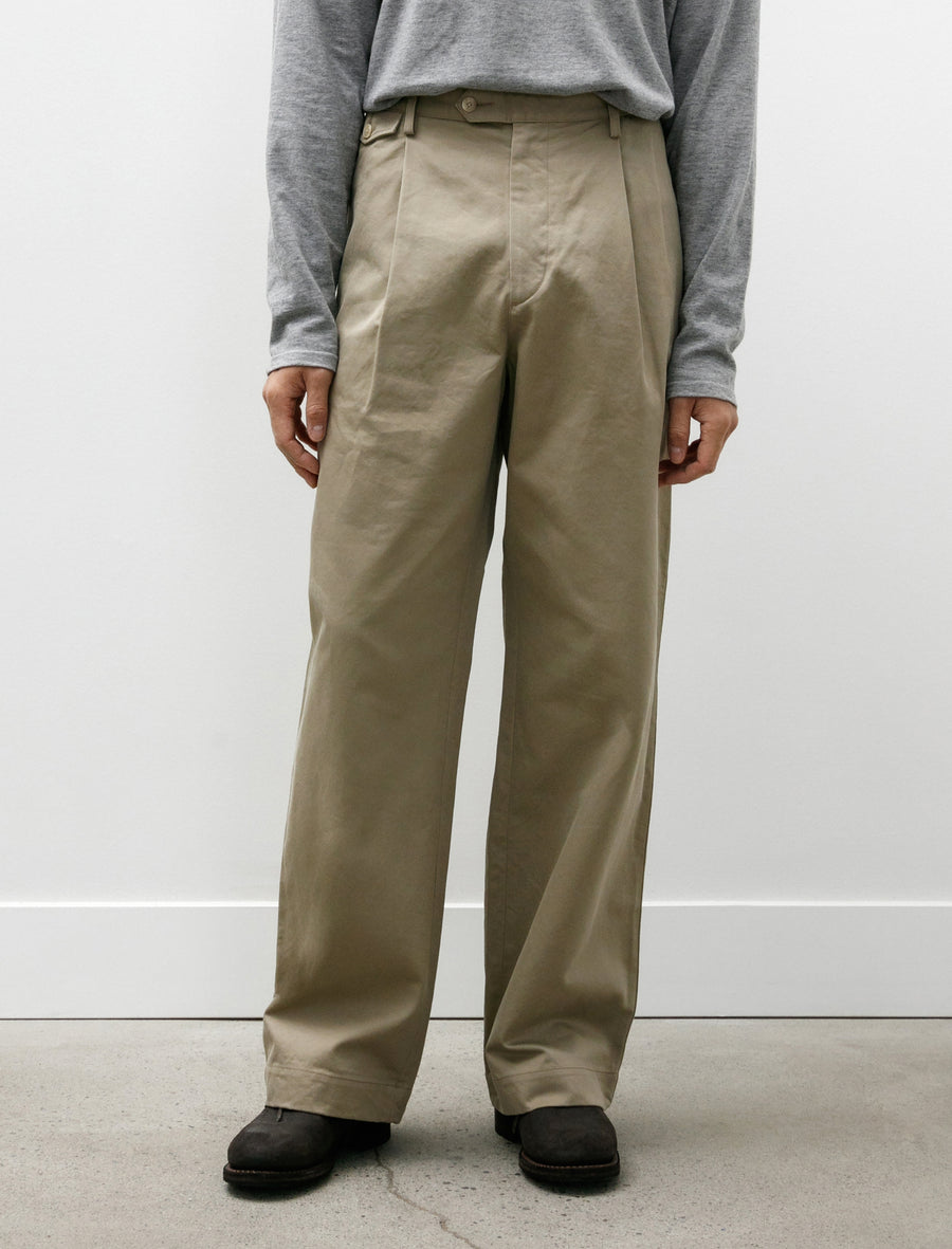 WASHED FINX CHINO ONE-TUCK PANTS
