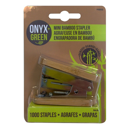 Shop Aztecs - Onyx and Green Mini Stapler w/1000 Staples, Bamboo