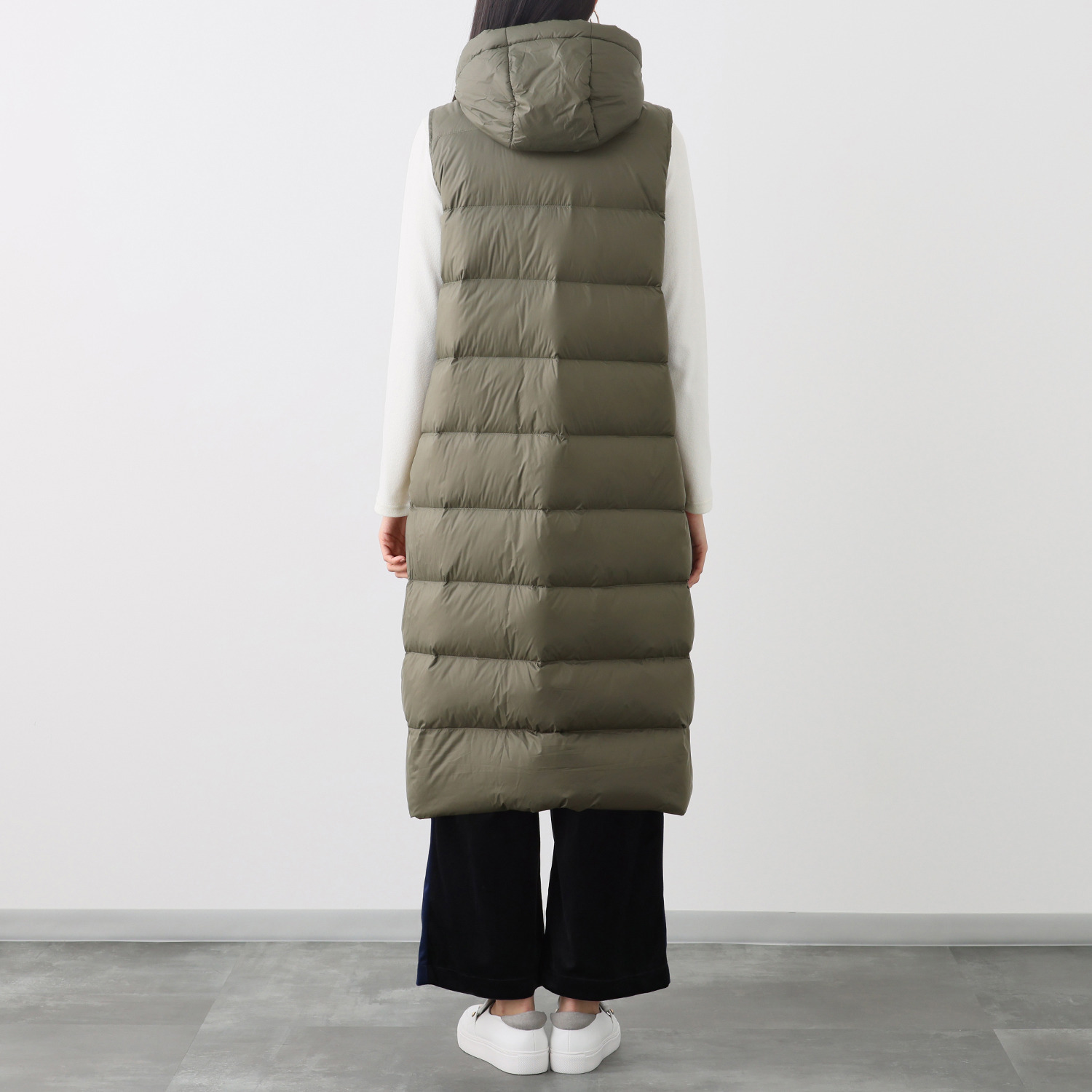 スタイル・ラヴィー バイカラーアクセント フーディー ロングダウン