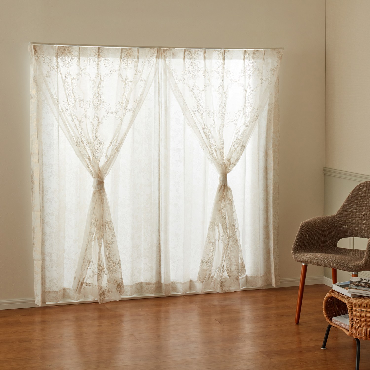 100×198cm＞ドレッシー UVカット箔プリント生地＆ラメ