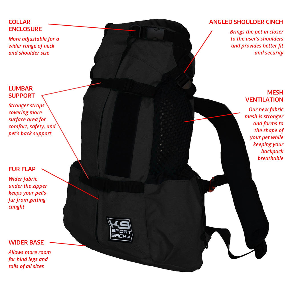 K9 SPORT SACK | Dog Backpack Carrier Air 2 in Black | DOG & CO.