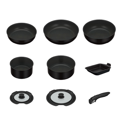 公式通販】取っ手のとれるフライパン9点セット KSD-9BTSS マット