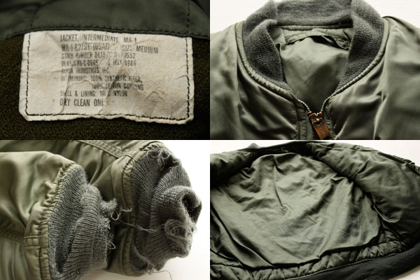 80s 米軍 USAF MA-1 グランドクルー フライトジャケット M - Sixpacjoe