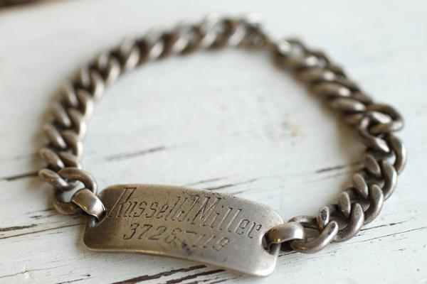 ビンテージ ミリタリー IDブレスレット☆WW2 40s シルバー - Sixpacjoe
