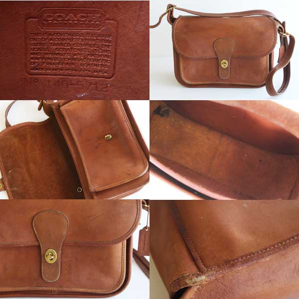 70sUSA製 COACH オールドコーチ レザー ショルダーバッグ 茶