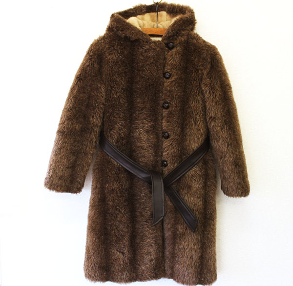 70s SEARS フーデッド フェイクファーコート - Sixpacjoe Web Shop