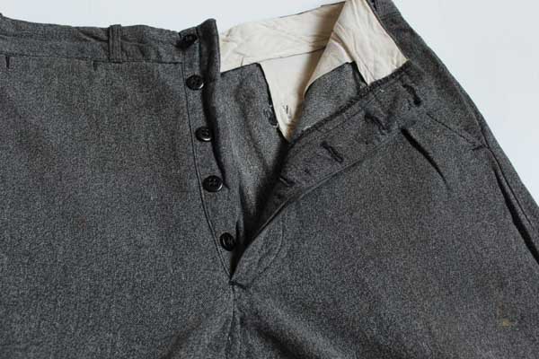 40s UNKNOWN ブラックシャンブレー ワークパンツ w30☆黒シャン