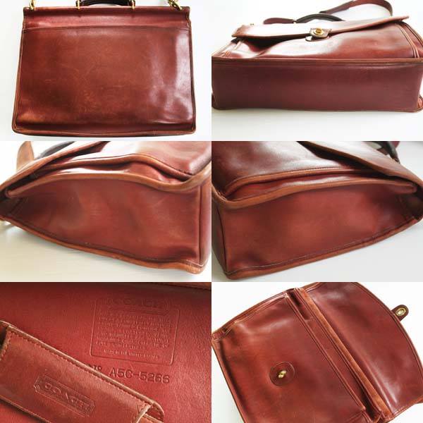 USA製 COACH オールド コーチ レザー ブリーフケース 赤茶☆5266