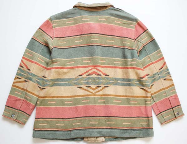 LAUREN ラルフローレン ネイティブ柄 コンチョボタン ラグジャケット