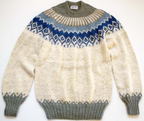 ペルー製 丸ヨーク ノルディック柄 アルパカ ハンドニットセーター