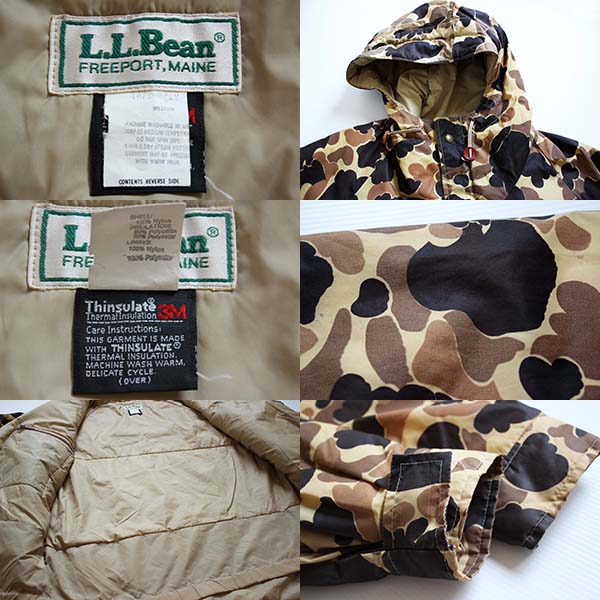 80s L.L.Bean ダックハンターカモ Thinsulate 中綿入り マウンテン