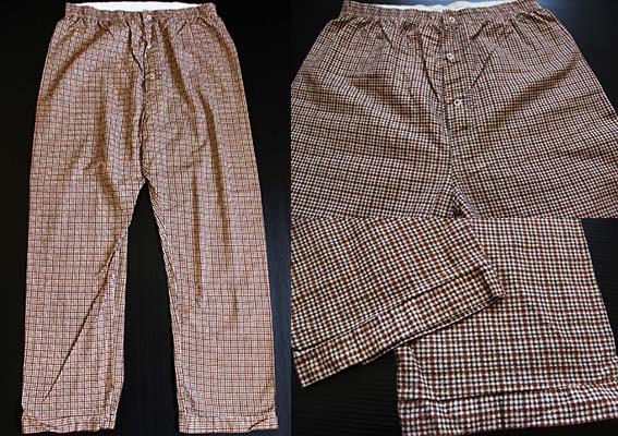 デッドストック☆70s SEARS プリントネル パジャマ シャツ&パンツ